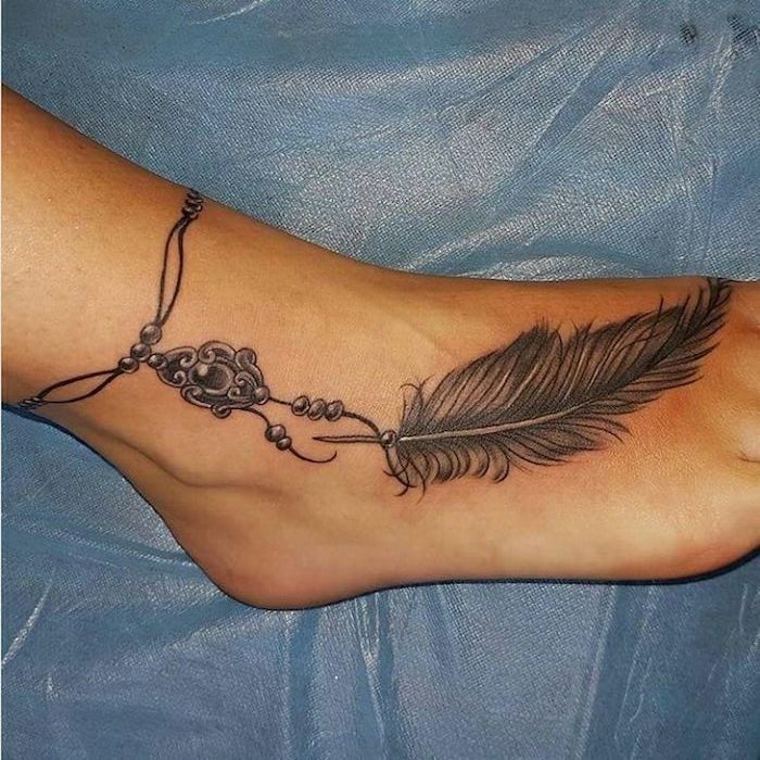 √ Feder Tattoos Fusskettchen / Image Result For Wrap Around Ankle
