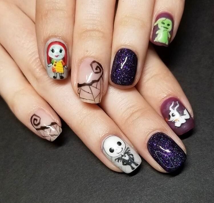 Charming Halloween Short Nails Images