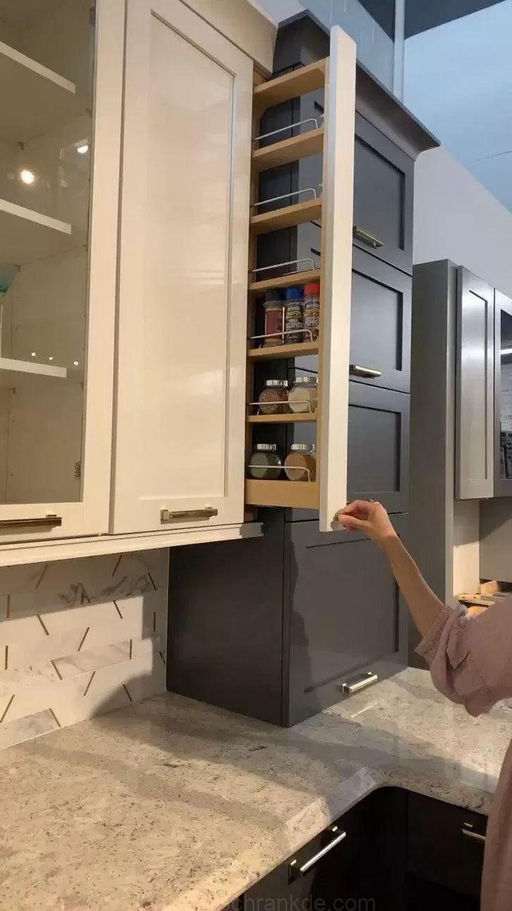 48 Superbe Moderne Ferme Rustique Armoires De Cuisine Idees 33 Kitchen Spice Racks Rustic Farmhouse Kitchen Diy Kitchen Storage
