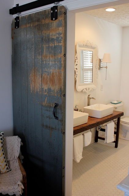 Bathroom Door Yes Please Rustic Bathrooms Cozy House Small Bathroom