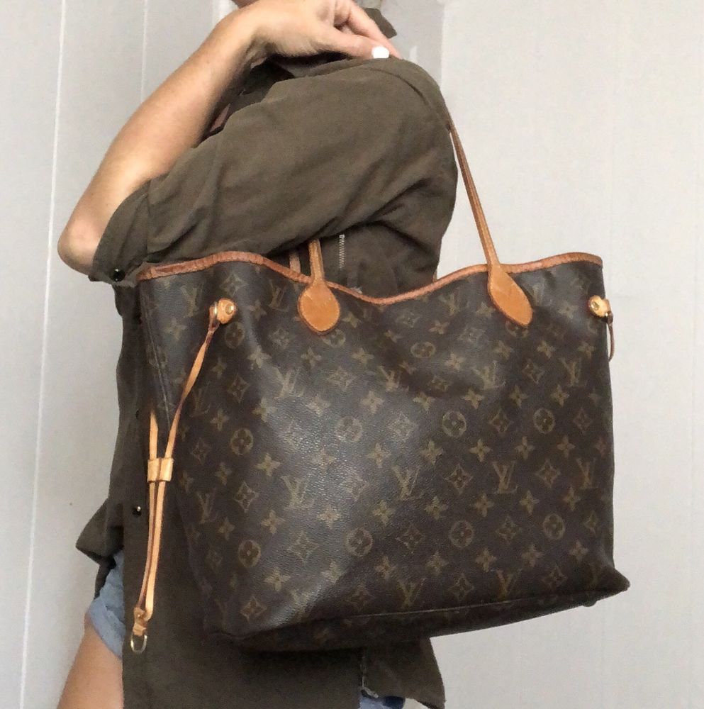 Authentic Louis Vuitton Monogram Lv Neverfull Purse Bag Tote Authentic Louis Vuitton Monogram Lv
