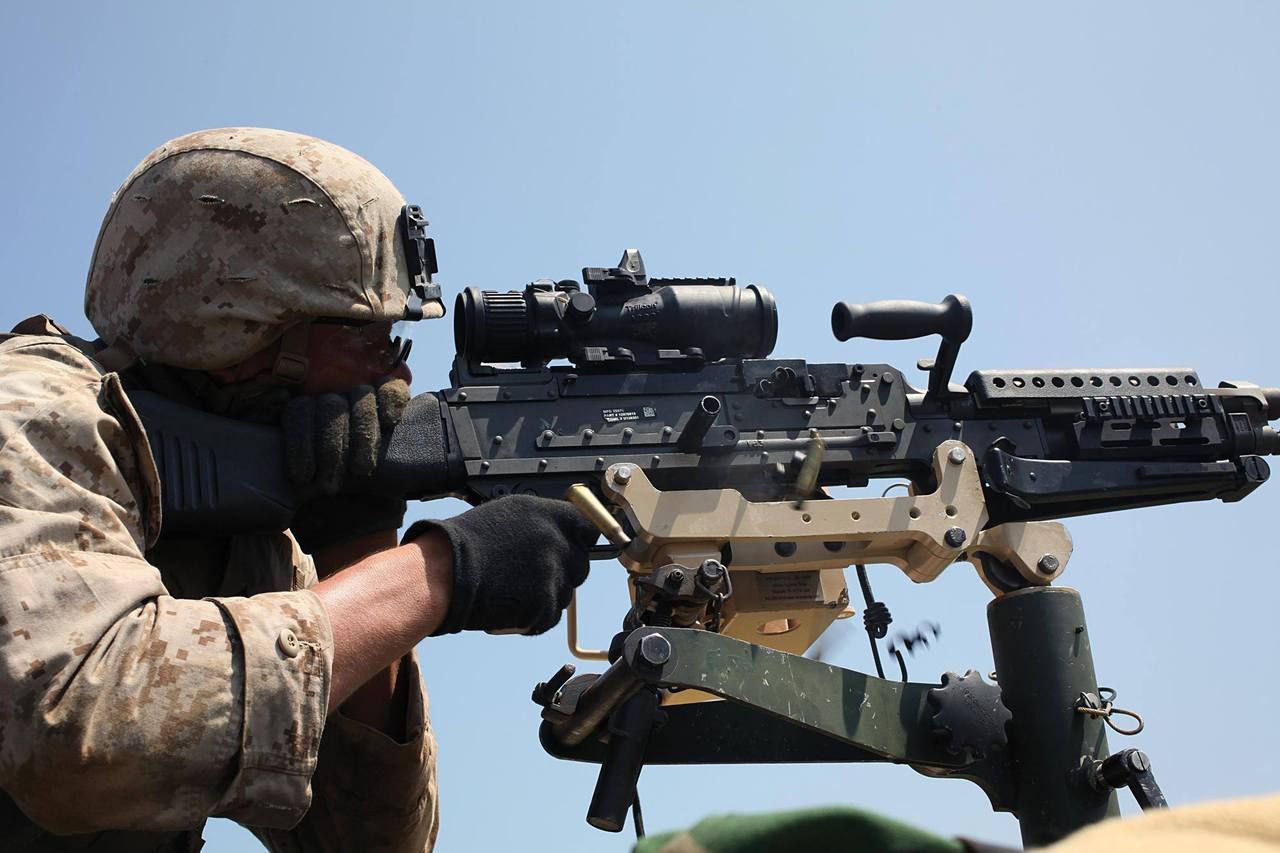 Marines With A Mounted M240G The Optic Is A Trijicon ACOG TA648 MDO marines-with-a-mounted-m240g-the-optic-is-a-trijicon-acog-ta648-mdo