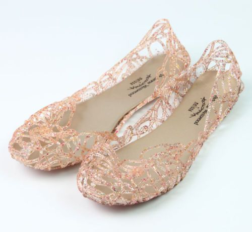 Fashion Women Ventilate Crystal Shoes Jelly Hollow Sandals Summer Flat Shoes New