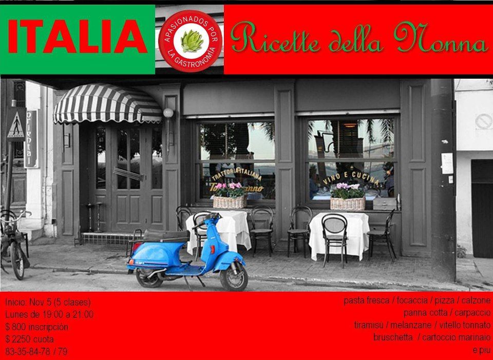 Curso de cocina italiana/ Roccatti / Mty / inicia 5 nov ...