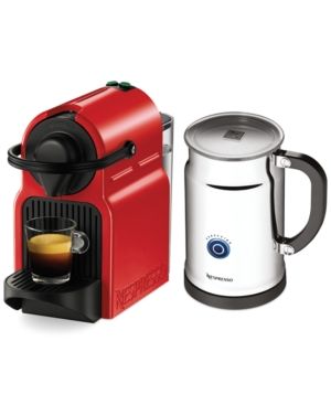 Breville Inissia Espresso Machine Red Bundle with Aeroccino