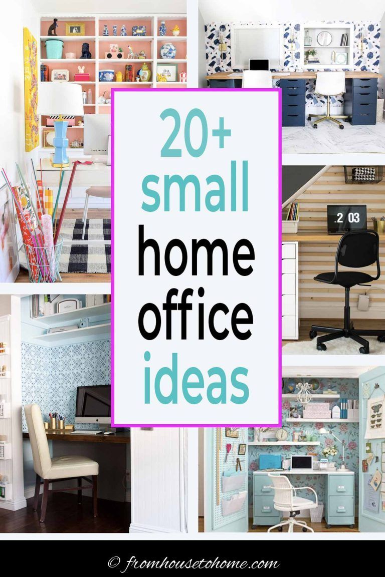 These small home office interior design ideas give lots of creative solutions for fitting a home office into a small space, even if you need to put it in your bedroom or living room. Or need to have a home office for two. #fromhousetohome #homedecor #homeoffice #smallrooms #homeofficedecorandorganization Tiny Home Office, Small Office Design, Small Space Office, Small Home Offices, Home Office Storage, Small Room Design, Home Office Space, Home Office Design, Home Office Decor