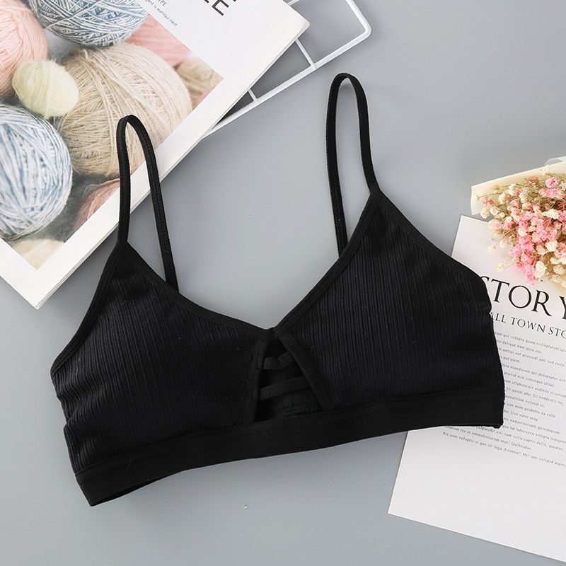 BEFORW Sujetador hueco de Color sólido para mujer, ropa interior Sexy con tirantes finos, sin aros, sin costuras, sujetadores para mujer|Sujetadores| - AliExpress | Foci