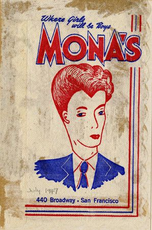 Mona S 440 Club Where Girls Will Be Boys Napkin Circa 1947 San