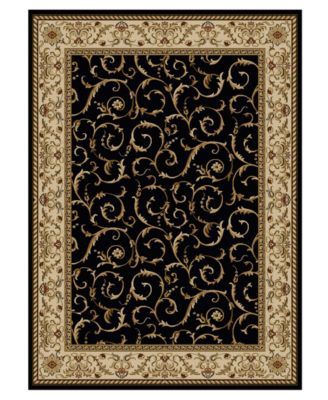 Closeout Roma Damask Black 3 Pc Rug Set Area Rug Sets Rug Sets Area Rugs