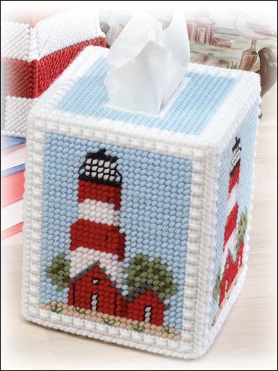 Pattern Blue Willow Tissue Cover Plastic Canvas NEW