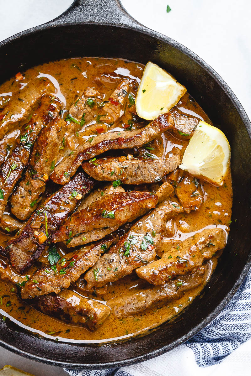 Pan-Seared Steak in Butter Sauce - #eatwell101 #keto #lowcarb #recipe - Hyper simple and so flavorful, the most delish dinner ever. - #recipe by #eatwell101® Steak Recipes Pan Seared, Seared Salmon Recipes, Skirt Steak Recipes, Pan Seared Steak, Flank Steak Recipes, Recipes With Deer Steak, Simple Steak Recipes, Simple Cooking Recipes, Steak Recipes Skillet