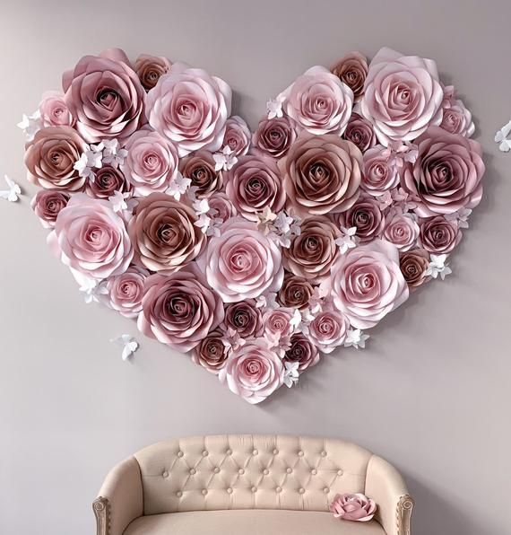 Wedding Flower Wall - Paper Flowers Wall Decoration - Paper Flowers Wedding Backdrop - Paper Flower #paperflowerswedding