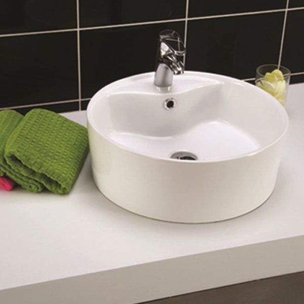 Noro dove 460 hÃ¥ndvask i porcelæn, rund, 460x160mm byghjemme.dk ... Badeværelse håndvask