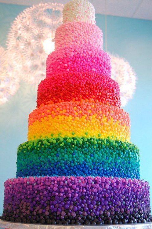 Wedding Ideas by Color: Rainbow #amazingcakes