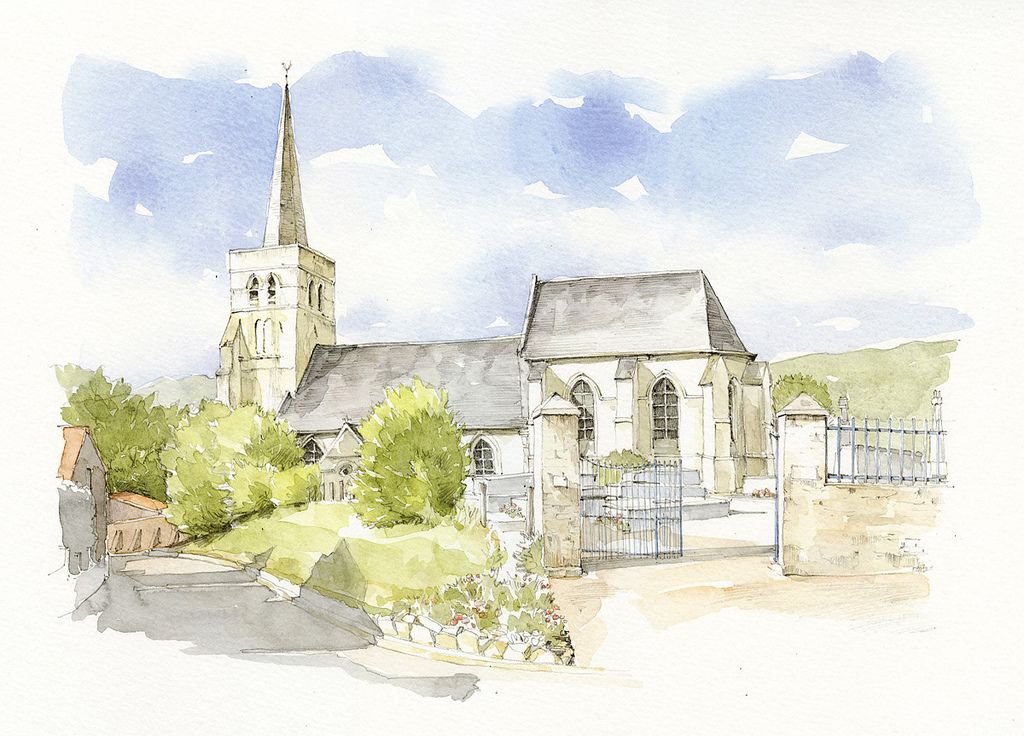 Peche A Pied Bassin D Arcachon Aquarelle Dessin Homme