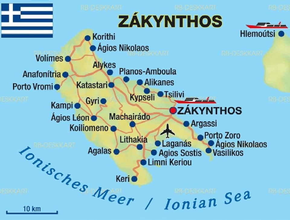 A Map Of The Greek Island Of Zakynthos Zante Greece Zakynthos 07b0eb3e6f36ebf7ee02563bb49c402d