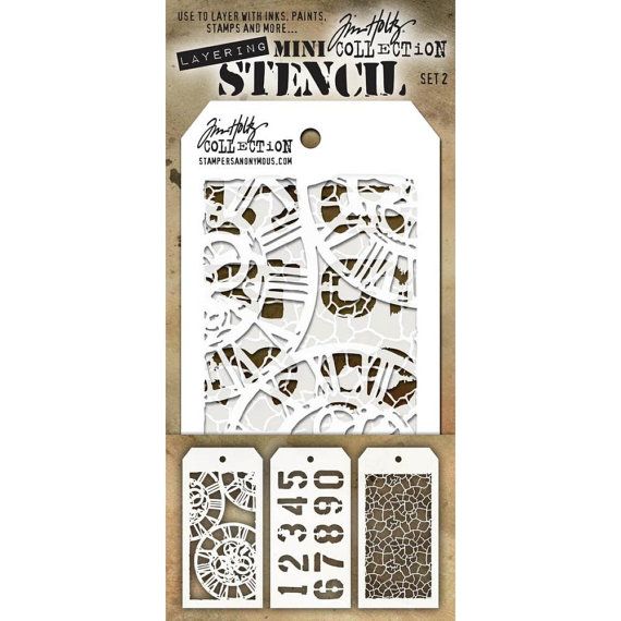 Stampers Anonymous Mini Tim Holtz a strati Stencil Set # 10