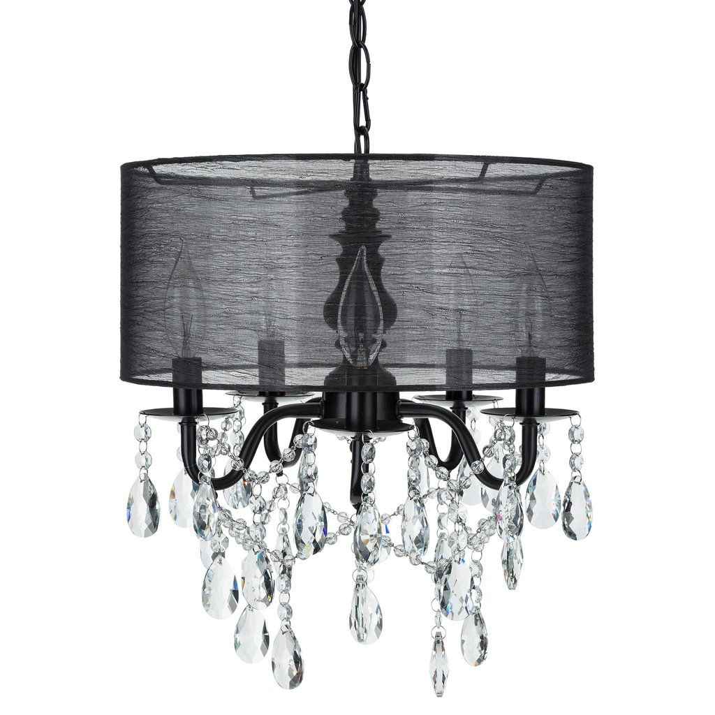 Drum Shade Crystal Chandelier in Transitional Bedroom Casual Drum Shade Crystal Chandelier in Transitional Bedroom Casual