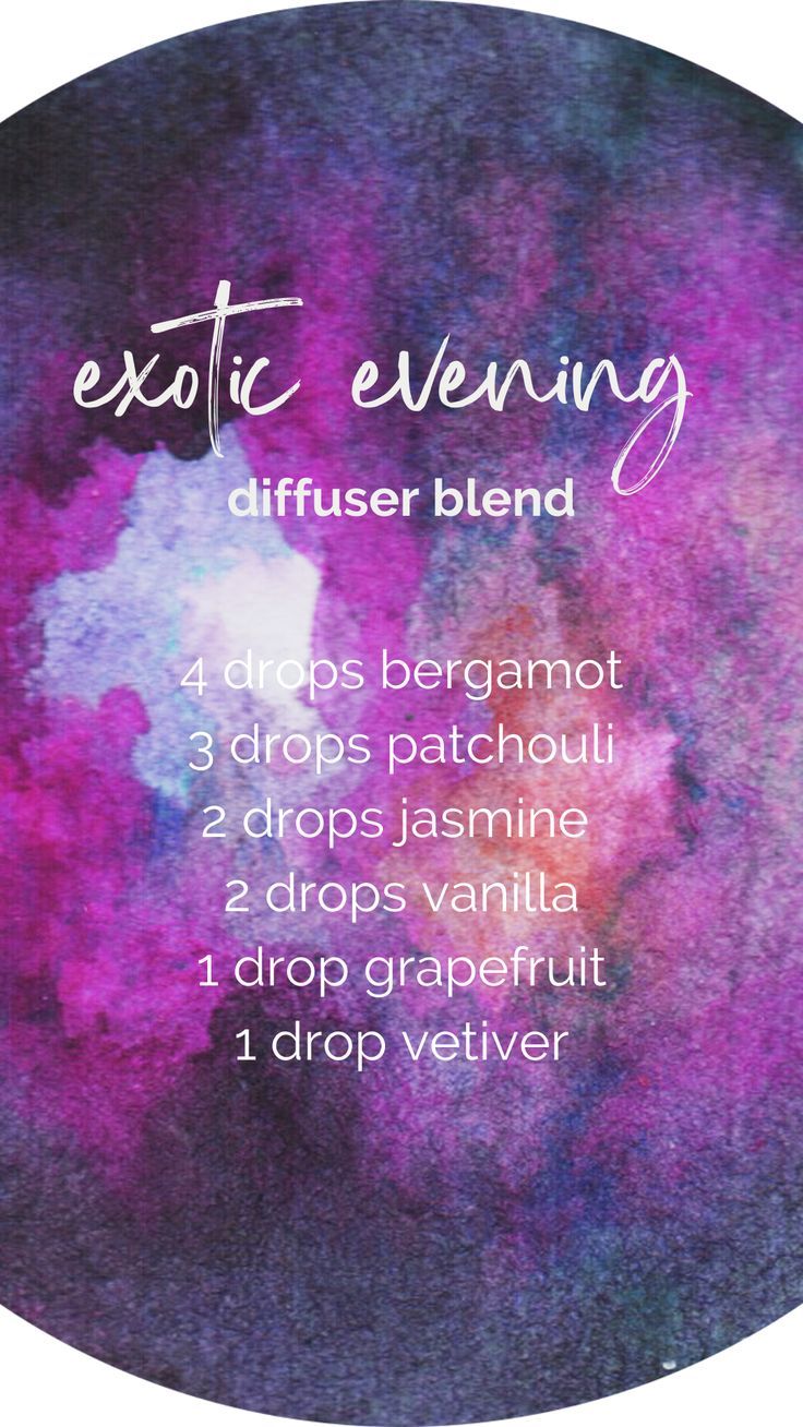 exotic evening diffuser blend 4 drops bergamot 3 drops patchouli 2
