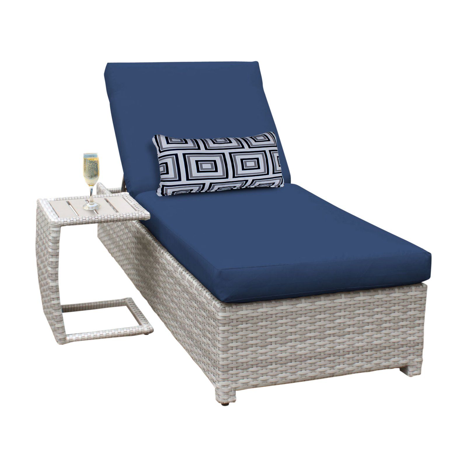 TK Classics Fairmont 2 Piece Wheeled Wicker Outdoor Chaise Lounge - TK Classics Fairmont 2 Piece Wheeled Wicker Outdoor Chaise Lounge
