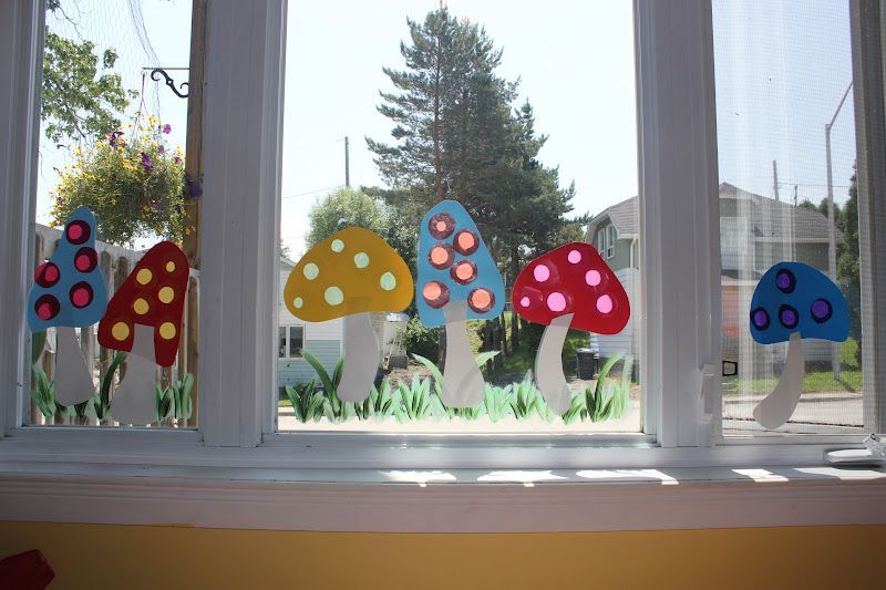 seltsame Pilze für die Fenster, so wird der Herbst bunt #fensterbilderherbst