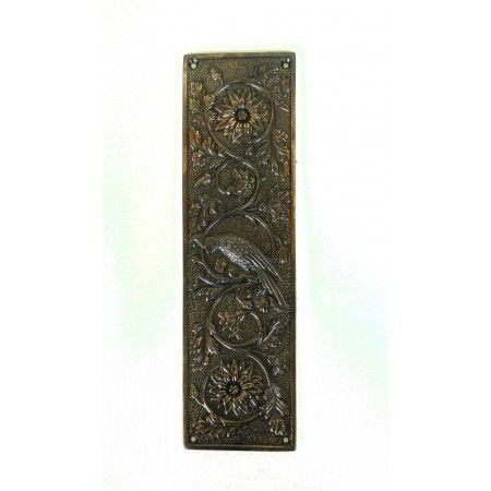 Antique Push Plate Parrot Bird Motif Vintage Restoration Replica Parrot Bird Motif Vintage Restoration