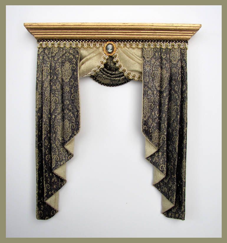 CORNICE~ Dollhouse Miniature ~ 1:12 scale ~ Room Box WINDOW CURTAIN VALANCE