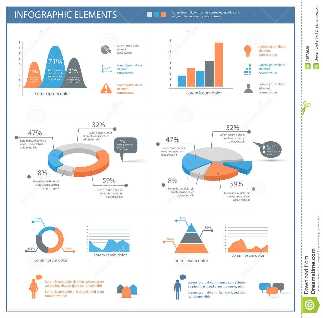 detailed infographic elements set graphics charts eps 31573639 jpg charts graphics
