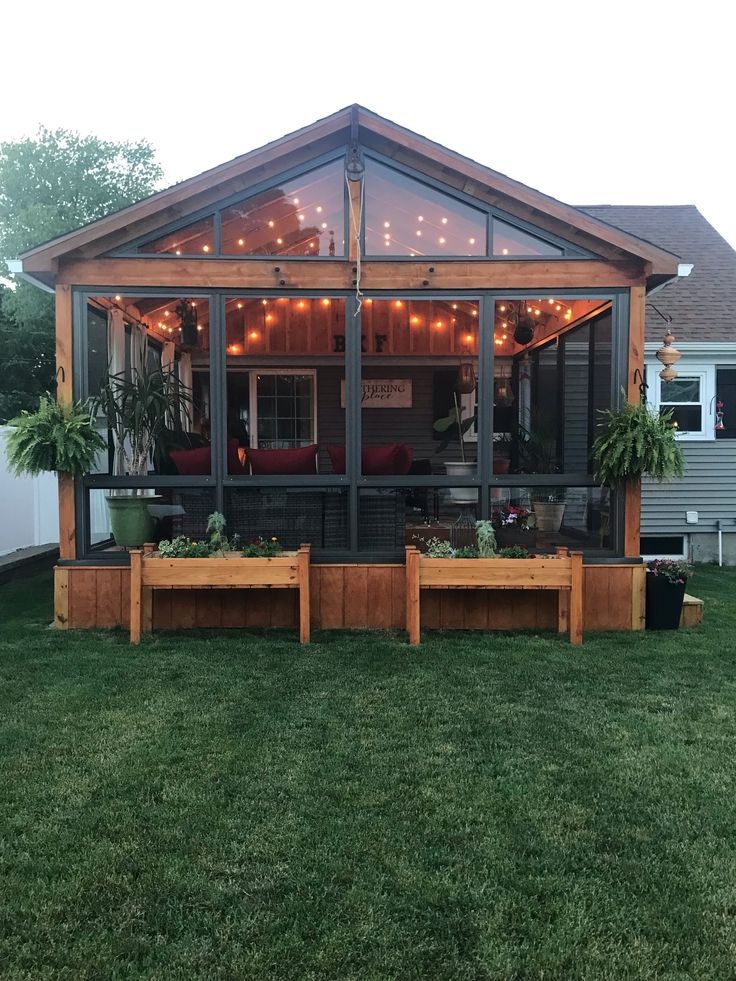Brenda F. – Somerset, MA Absolutely love our new patio. It feels like we on vacation!! #homereno #porchinspo #… | Outdoor patio space, Patio design, Sunroom designs Screened Porch Designs, Backyard Patio Designs, Backyard Decor, Patio Ideas, Back Porch Designs, Screened In Deck, Front Porch Ideas For Mobile Homes, Backyard Makeover, Home Fashion