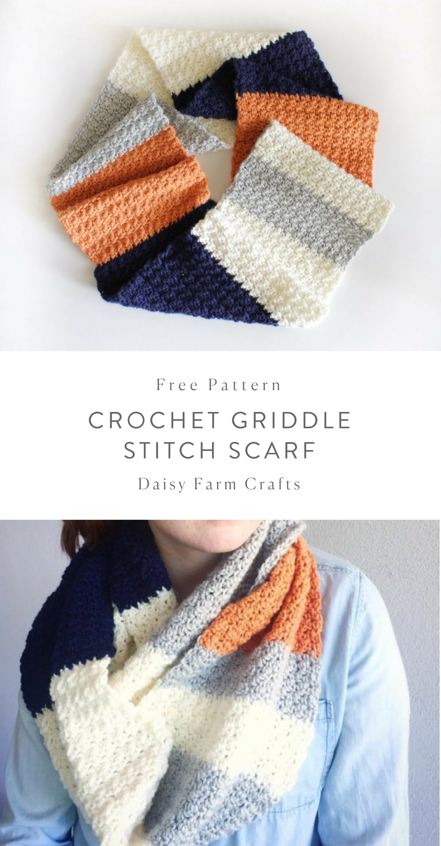 Free Pattern - Crochet Griddle Stitch Scarf #crochet #crochetscarves