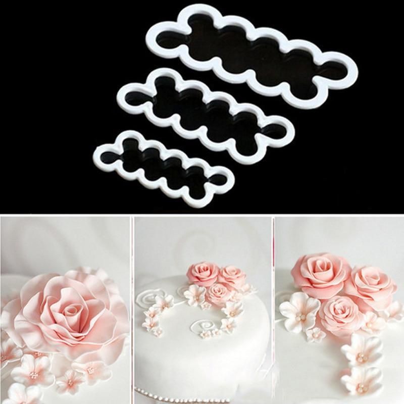 3 Pcs Sunflower Petal Mold Cutter Various Sizes Sugarcraft Cake Decorating