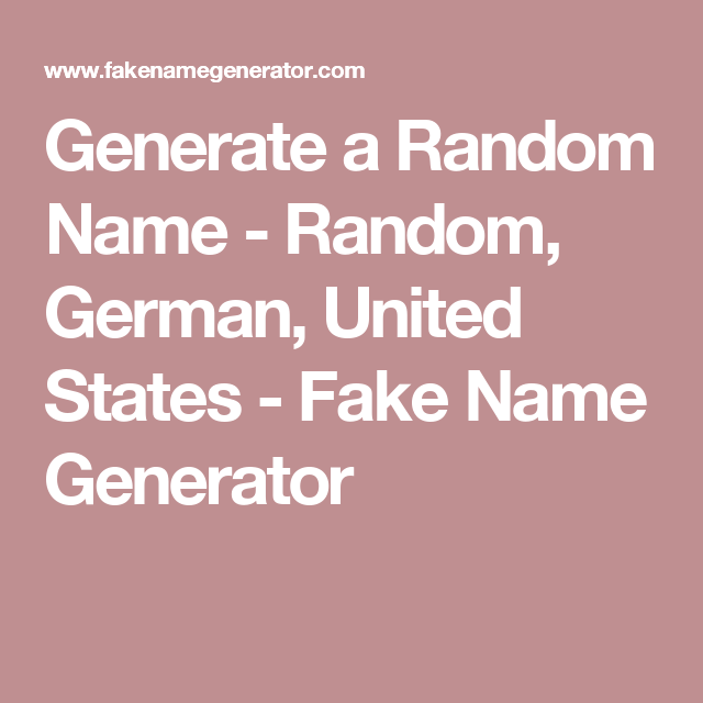 German Name Generator Telegraph german-name-generator-telegraph