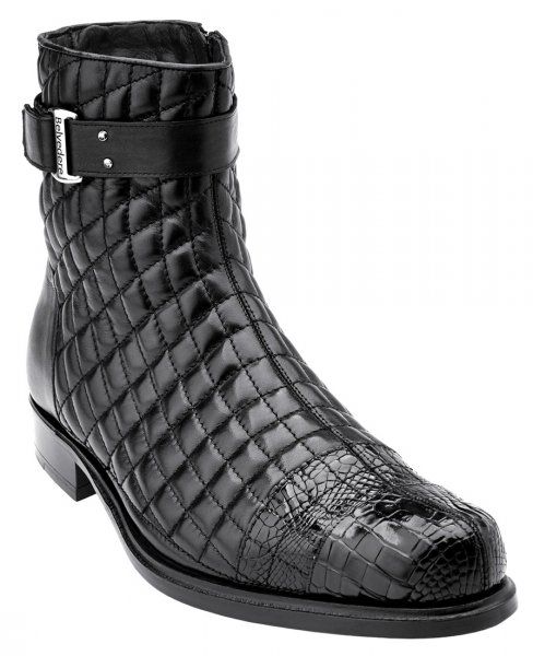 Belvedere Libero Black Genuine Alligator Soft Quilted Leather Leather Sole Boots 819 479 90 Upscale Menswear Upscalemenswear Com Mens Leather Boots Mens Boots Fashion Ankle Boots Men