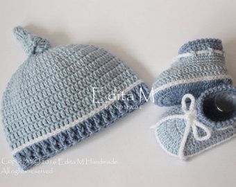 merino wool silk Crochet baby set hat newborn booties unisex newborn set cashmere baby shoes baby shower gift gift for new mom