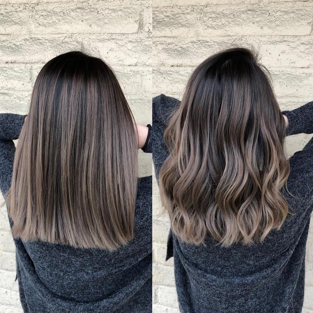 Ash Brunette Wavy Vs Straight Hair Texture Medium To Coarse