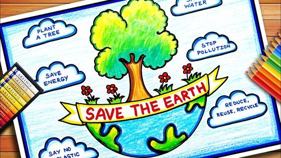 Earth Day Drawing Earth Day Poster Save Earth Save Environment poster-from-2nd-winner-binita-biswajeeta-dav-high-school-balasore
