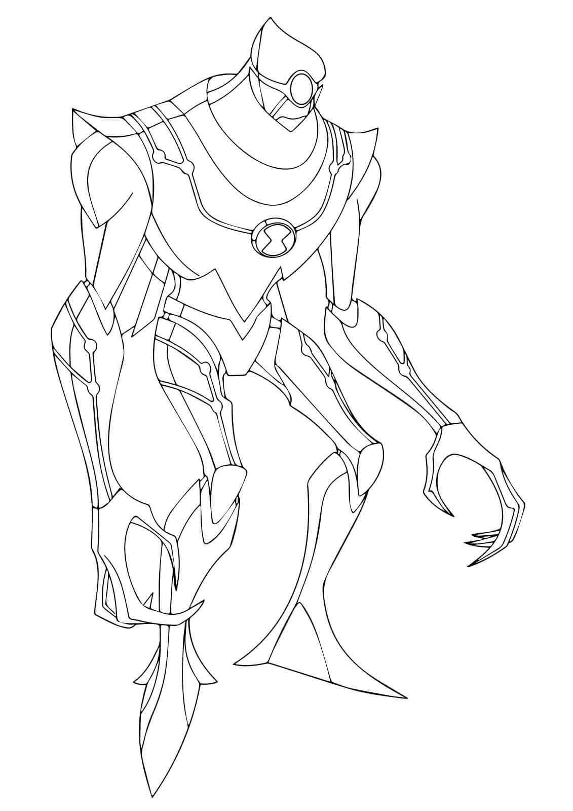 Ben Nanomech From Ben Coloring Pages Pin On Ben 10