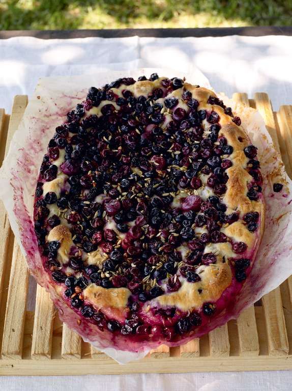 Focaccia with Black Grapes - The Happy Foodie | Recipe | Focaccia