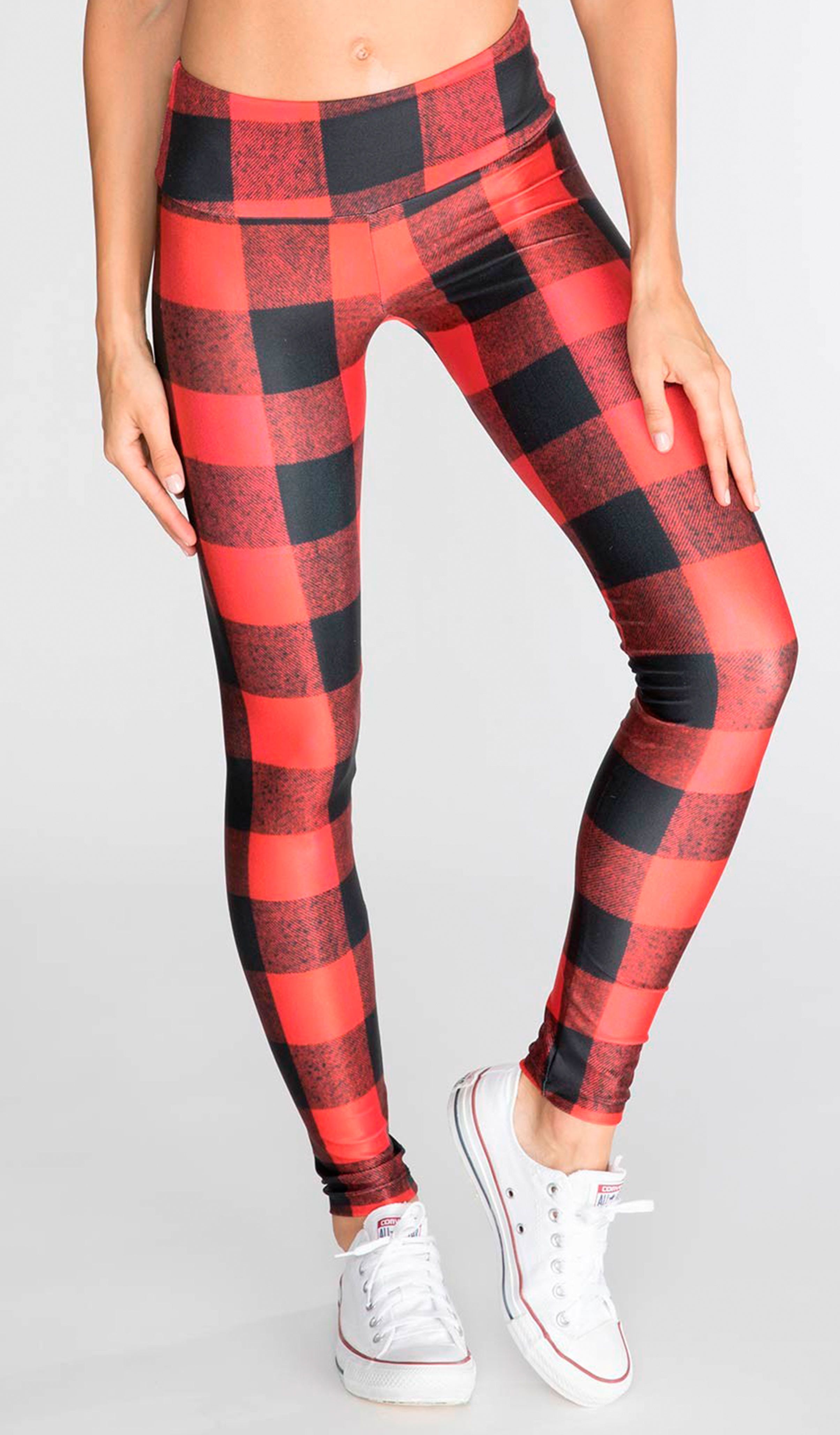 These Red Lumberjack Leggings Are All You Need For Your Snowy Outings And Warm Yoga Classes Shop New Goldshee Fun Print Leggings Long Leggings Evolve Fit Wear