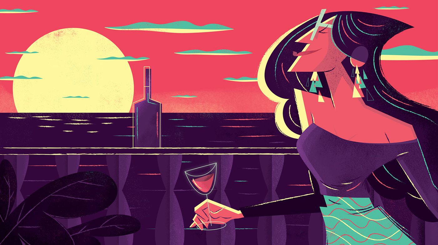 The Sunset Girl - Wallpaper #3 on Behance Sunset Girl, Saul Bass, Girl