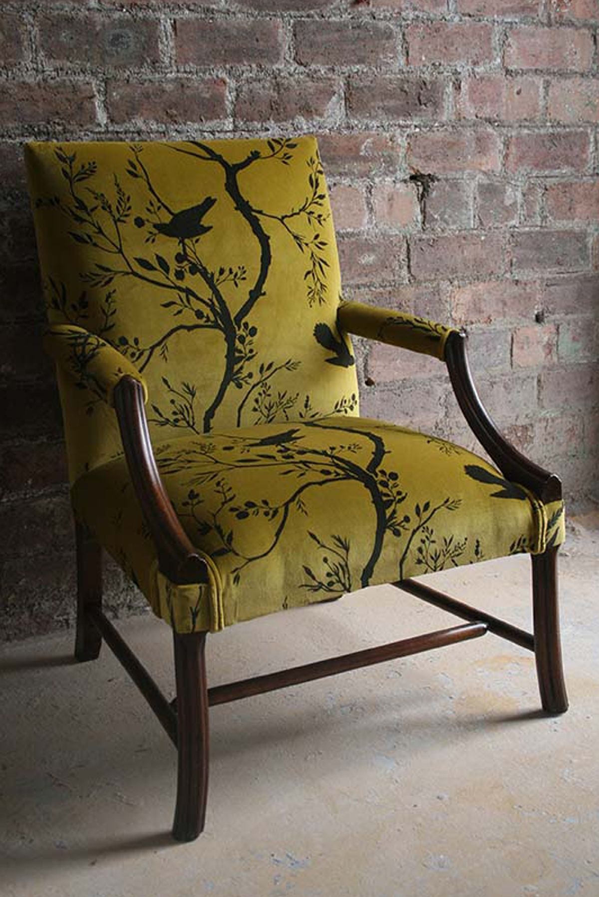 Dinning room upholstery for chairs timorous beasties fabric birdbranch stripe velvet