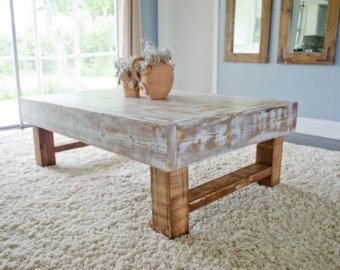 Rustic Coffee Table Farmhouse Whitewashed Rustic Coffee Table Farmhouse Whitewashed Distressed