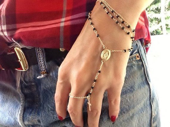 Save a Prayer Rosary Hand Chain, Rosary Hand Chain, Rosary, Rosary Bracelet, Cross Necklace #rosaryjewelry