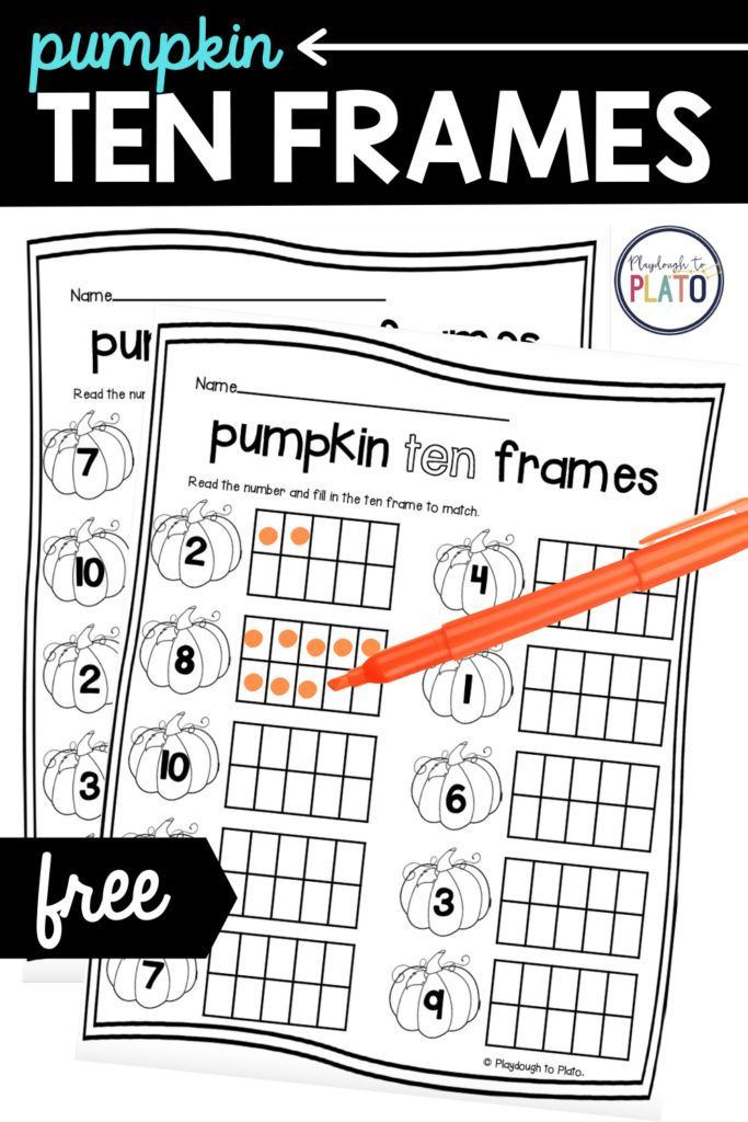 These pumpkin ten frames are the perfect pre k and kindergarten number sense building activity! Kids will love filling in their ten frames with this pumpkin fall themed math activity. Great for math centers or small group learning! #fallmathactivities #tenframes Fall Math Centers, Halloween Math Centers, October Math Centers, Prek Math, Kindergarten Math Activities, Preschool, Pumpkin Math Kindergarten, Pumpkin Math Activities, Ten Frame Activities