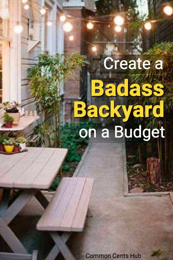 If you have some outdoor space you can turn it into a place you'll want to spend time in without going into debt. Whether you DIY, repurpose, plant or build, you can have a badass backyard on a budget. #DIY #backyard #patio #DIYprojects #springprojects #commoncentshub #summerliving Backyard Diy Projects, Backyard Patio Designs, Outdoor Backyard, Diy Patio, Outdoor Projects, Outdoor Gardens, Landscaping Around Patio, Backyard Beach, Diy Outdoor Decor