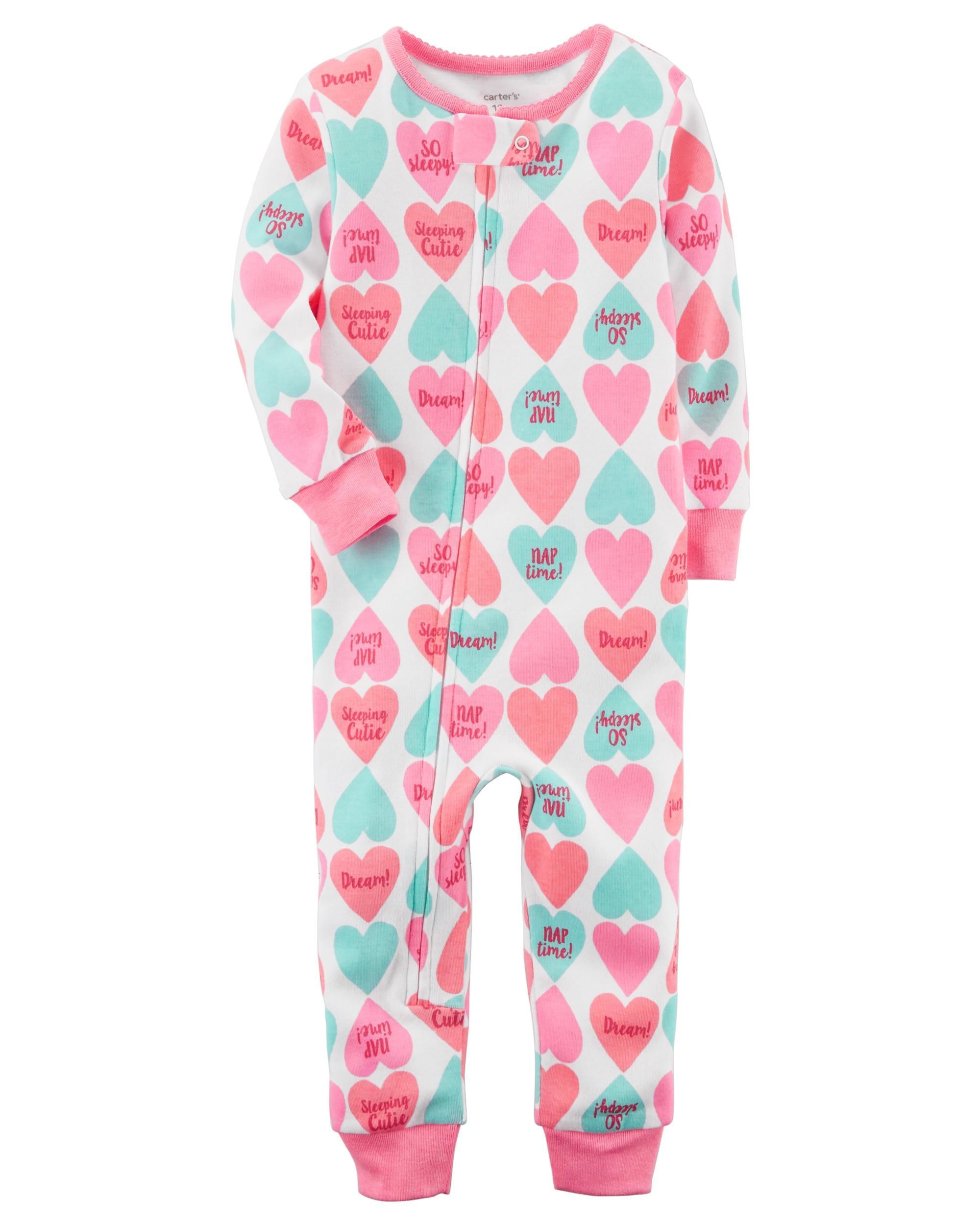 CARTER/'S® Baby Girls 18M Heart Fleece 1-Piece Pajama or Sleeper NWT