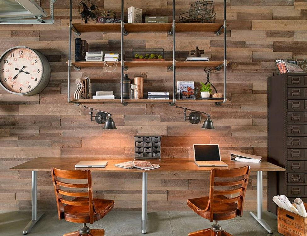 Commercial Interiors | Peninsula Building Materials Co. Industrial Office Decor, Industrial Home Offices, Rustic Home Offices, Industrial Style Home, Modern Industrial, Vintage Industrial, Industrial Design, Cool Home Office, Home Office Space