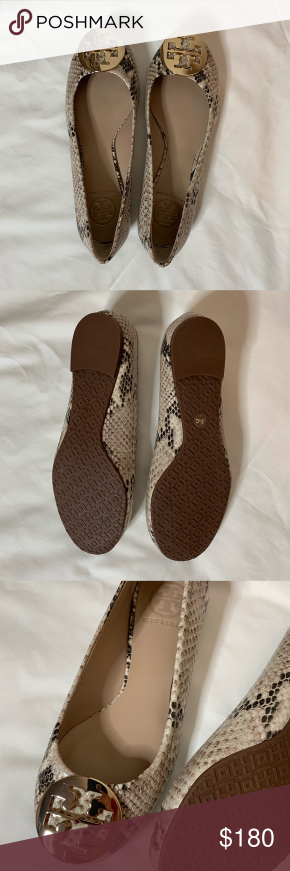 tory burch minnie snakeskin flats