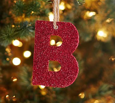 German Glitter Alphabet Ornaments Red In 2020 Letter Ornaments Christmas Ornaments Pottery Barn Christmas