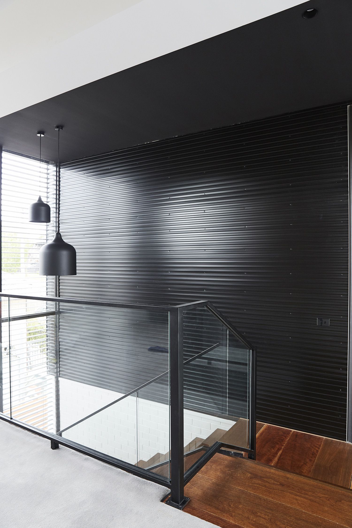 Cantilevered Stair - Butted Treads - Iron Balustrade - Floating Cantilevered Stair - Butted Treads - Iron Balustrade - Floating